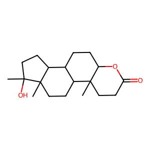 17beta-Hydroxy-17-methyl-4-oxa-5alpha-androstan-3-one structure