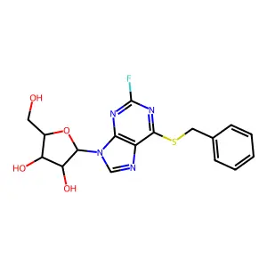 6-(Benzylsulfanyl)-2-fluoro-9-pentofuranosyl-9h-purine structure