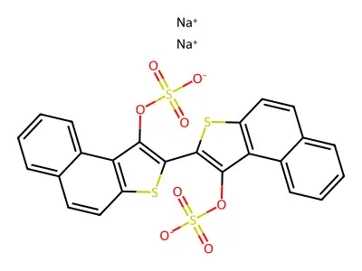 Disodium (2,2'-binaphtho(2,1-b)thiophene)-1,1'-diyl disulphate structure