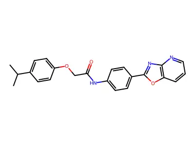 N-[4-([1,3]oxazolo[4,5-b]pyridin-2-yl)phenyl]-2-(4-propan-2-ylphenoxy)acetamide structure