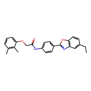 2-(2,3-dimethylphenoxy)-N-[4-(5-ethyl-1,3-benzoxazol-2-yl)phenyl]acetamide structure