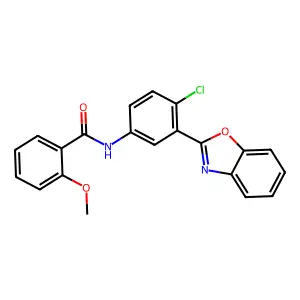 N-[3-(1,3-benzoxazol-2-yl)-4-chlorophenyl]-2-methoxybenzamide structure