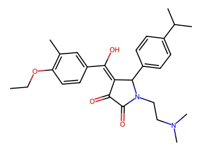 1-(2-dimethylaminoethyl)-4-[(4-ethoxy-3-methylphenyl)-hydroxymethylidene]-5-(4-propan-2-ylphenyl)pyrrolidine-2,3-dione structure