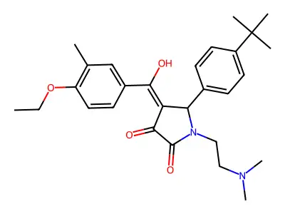 5-(4-tert-butylphenyl)-1-(2-dimethylaminoethyl)-4-[(4-ethoxy-3-methylphenyl)-hydroxymethylidene]pyrrolidine-2,3-dione structure