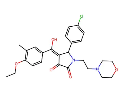 5-(4-chlorophenyl)-4-(4-ethoxy-3-methylbenzoyl)-3-hydroxy-1-[2-(morpholin-4-yl)ethyl]-2,5-dihydro-1H-pyrrol-2-one structure
