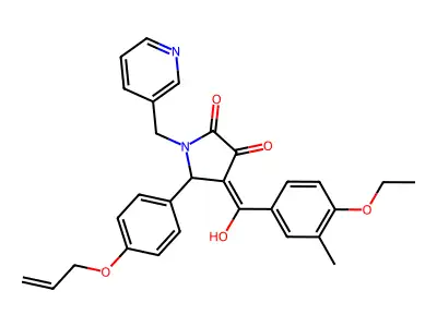 4-(4-ethoxy-3-methylbenzoyl)-3-hydroxy-5-[4-(prop-2-en-1-yloxy)phenyl]-1-[(pyridin-3-yl)methyl]-2,5-dihydro-1H-pyrrol-2-one structure