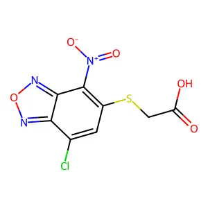 [(7-Chloro-4-nitro-2,1,3-benzoxadiazol-5-yl)thio]acetic acid structure