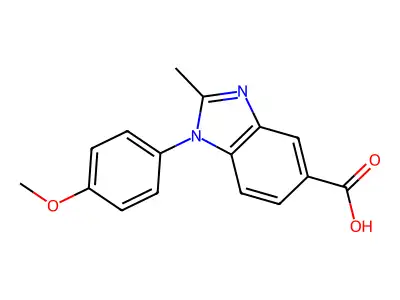 1-(4-methoxyphenyl)-2-methyl-1H-benzimidazole-5-carboxylic acid structure