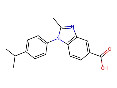 1-(4-isopropylphenyl)-2-methyl-1H-benzimidazole-5-carboxylic acid structure