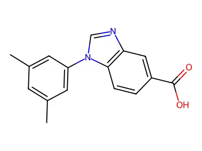 1-(3,5-dimethylphenyl)-1H-benzimidazole-5-carboxylic acid structure