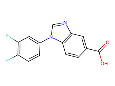 1-(3,4-difluorophenyl)-1H-benzimidazole-5-carboxylic acid structure