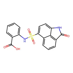 2-(2-Oxo-1,2-dihydro-benzo[cd]indole-6-sulfonylamino)-benzoic acid structure
