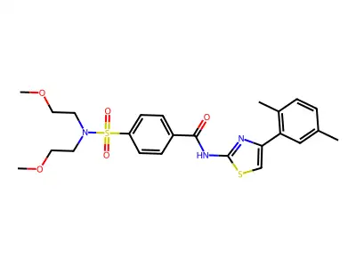 4-[bis(2-methoxyethyl)sulfamoyl]-N-[4-(2,5-dimethylphenyl)-1,3-thiazol-2-yl]benzamide structure