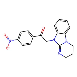2-(3,4-dihydro-2H-pyrimido[1,2-a]benzimidazol-10-yl)-1-(4-nitrophenyl)ethanone structure