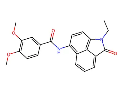 N-(1-ethyl-2-oxo-1,2-dihydrobenzo[cd]indol-6-yl)-3,4-dimethoxybenzamide structure