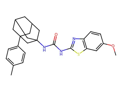 1-(6-Methoxy-1,3-benzothiazol-2-yl)-3-[3-(4-methylphenyl)-1-adamantyl]urea structure