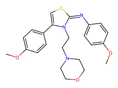 4-methoxy-N-[(2Z)-4-(4-methoxyphenyl)-3-[2-(morpholin-4-yl)ethyl]-1,3-thiazol-2(3H)-ylidene]aniline structure