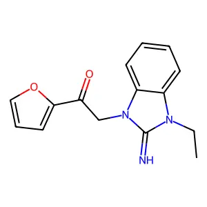 2-(3-Ethyl-2-iminobenzimidazol-1-yl)-1-(furan-2-yl)ethanone structure