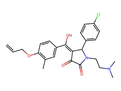 5-(4-chlorophenyl)-1-(2-dimethylaminoethyl)-4-[hydroxy-(3-methyl-4-prop-2-enoxyphenyl)methylidene]pyrrolidine-2,3-dione structure