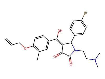5-(4-bromophenyl)-1-(2-dimethylaminoethyl)-4-[hydroxy-(3-methyl-4-prop-2-enoxyphenyl)methylidene]pyrrolidine-2,3-dione structure