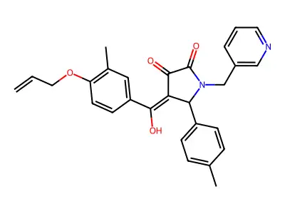 3-hydroxy-4-[3-methyl-4-(prop-2-en-1-yloxy)benzoyl]-5-(4-methylphenyl)-1-[(pyridin-3-yl)methyl]-2,5-dihydro-1H-pyrrol-2-one structure