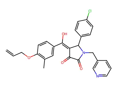 5-(4-chlorophenyl)-3-hydroxy-4-[3-methyl-4-(prop-2-en-1-yloxy)benzoyl]-1-[(pyridin-3-yl)methyl]-2,5-dihydro-1H-pyrrol-2-one structure