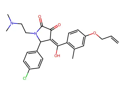 5-(4-chlorophenyl)-1-(2-dimethylaminoethyl)-4-[hydroxy-(2-methyl-4-prop-2-enoxyphenyl)methylidene]pyrrolidine-2,3-dione structure