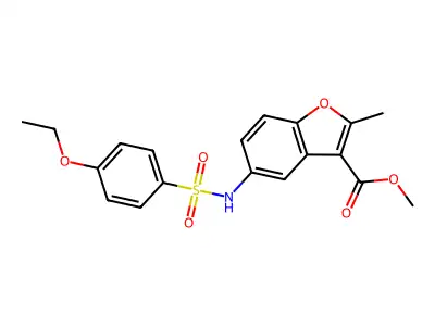 Methyl 5-[(4-ethoxyphenyl)sulfonylamino]-2-methyl-1-benzofuran-3-carboxylate structure