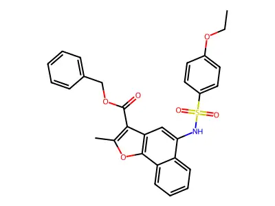 Benzyl 5-(4-ethoxybenzenesulfonamido)-2-methylnaphtho[1,2-B]furan-3-carboxylate structure