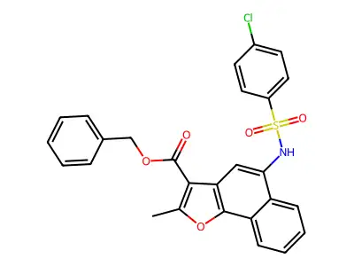 Benzyl 5-(4-chlorobenzenesulfonamido)-2-methylnaphtho[1,2-b]furan-3-carboxylate structure