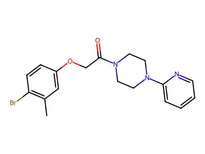 2-(4-Bromo-3-methylphenoxy)-1-(4-pyridin-2-ylpiperazin-1-yl)ethanone structure