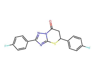 2,5-bis(4-fluorophenyl)-5,6-dihydro-7H-[1,2,4]triazolo[5,1-b][1,3]thiazin-7-one structure