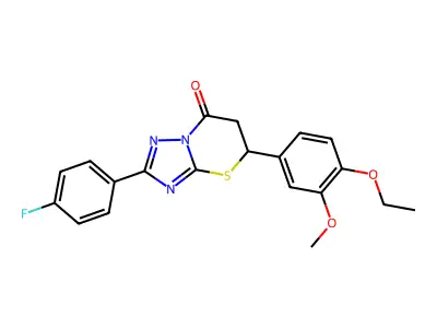 5-(4-ethoxy-3-methoxyphenyl)-2-(4-fluorophenyl)-5H-[1,2,4]triazolo[5,1-b][1,3]thiazin-7(6H)-one structure