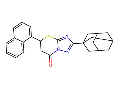 2-(1-adamantyl)-5-(1-naphthyl)-5,6-dihydro-7H-[1,2,4]triazolo[5,1-b][1,3]thiazin-7-one structure