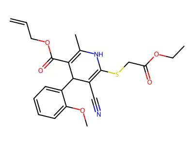 prop-2-en-1-yl 5-cyano-6-[(2-ethoxy-2-oxoethyl)sulfanyl]-4-(2-methoxyphenyl)-2-methyl-1,4-dihydropyridine-3-carboxylate structure