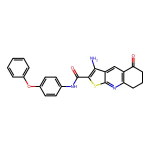 3-amino-5-oxo-N-(4-phenoxyphenyl)-5,6,7,8-tetrahydrothieno[2,3-b]quinoline-2-carboxamide structure