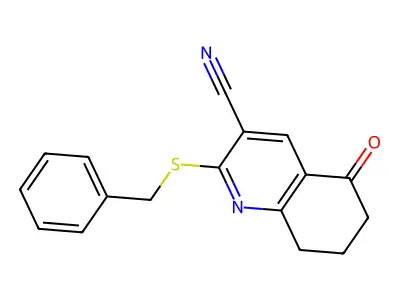 2-(Benzylsulfanyl)-5-oxo-5,6,7,8-tetrahydroquinoline-3-carbonitrile structure