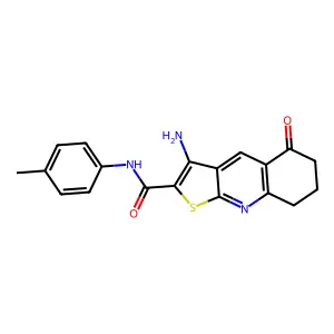 3-amino-5-oxo-N-(p-tolyl)-5,6,7,8-tetrahydrothieno[2,3-b]quinoline-2-carboxamide structure