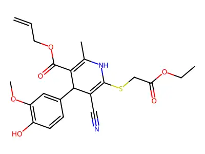 prop-2-en-1-yl 5-cyano-6-[(2-ethoxy-2-oxoethyl)sulfanyl]-4-(4-hydroxy-3-methoxyphenyl)-2-methyl-1,4-dihydropyridine-3-carboxylate structure