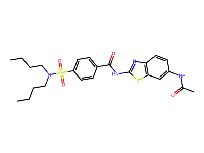N-(6-acetamidobenzo[d]thiazol-2-yl)-4-(N,N-dibutylsulfamoyl)benzamide structure
