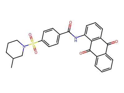 N-(9,10-dioxo-9,10-dihydroanthracen-1-yl)-4-[(3-methylpiperidin-1-yl)sulfonyl]benzamide structure
