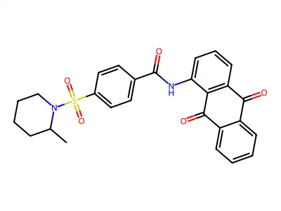 N-(9,10-dioxo-9,10-dihydroanthracen-1-yl)-4-[(2-methylpiperidin-1-yl)sulfonyl]benzamide structure