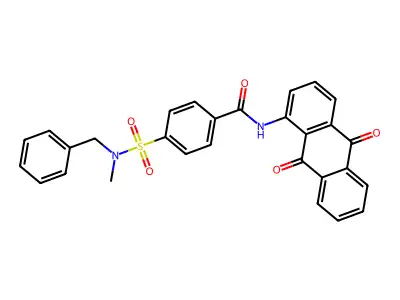 4-[benzyl(methyl)sulfamoyl]-N-(9,10-dioxoanthracen-1-yl)benzamide structure