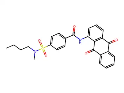 4-(N-butyl-N-methylsulfamoyl)-N-(9,10-dioxo-9,10-dihydroanthracen-1-yl)benzamide structure