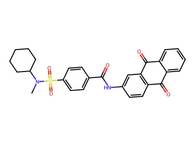 4-[cyclohexyl(methyl)sulfamoyl]-N-(9,10-dioxo-9,10-dihydroanthracen-2-yl)benzamide structure