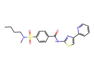 4-(N-butyl-N-methylsulfamoyl)-N-(4-(pyridin-2-yl)thiazol-2-yl)benzamide structure