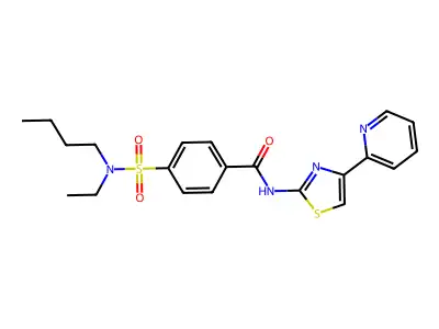 4-(N-butyl-N-ethylsulfamoyl)-N-(4-(pyridin-2-yl)thiazol-2-yl)benzamide structure