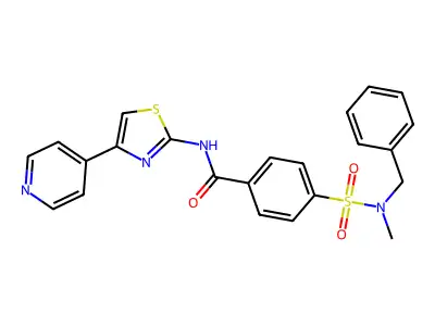 4-(N-benzyl-N-methylsulfamoyl)-N-(4-(pyridin-4-yl)thiazol-2-yl)benzamide structure