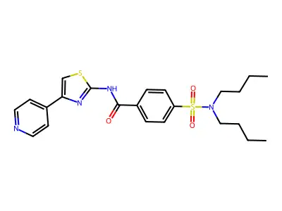 4-(dibutylsulfamoyl)-N-(4-pyridin-4-yl-1,3-thiazol-2-yl)benzamide structure