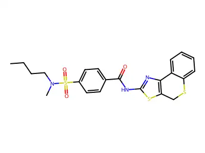 4-(N-butyl-N-methylsulfamoyl)-N-(4H-thiochromeno[4,3-d]thiazol-2-yl)benzamide structure
